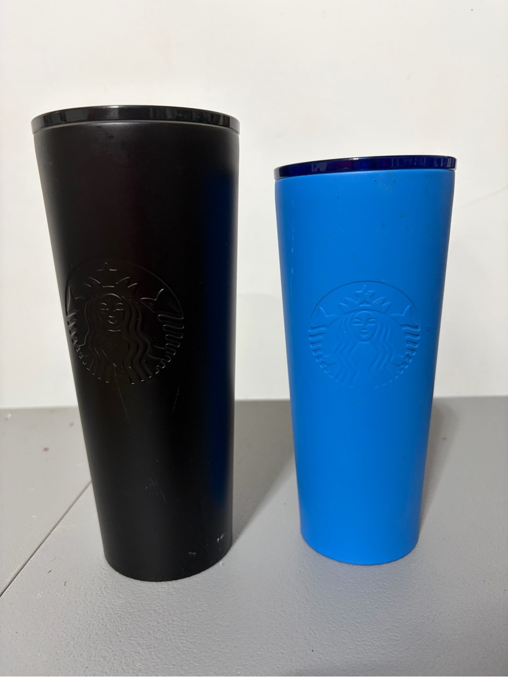 Starbucks Black and Bright Blue Reusable Tumblers Bundle